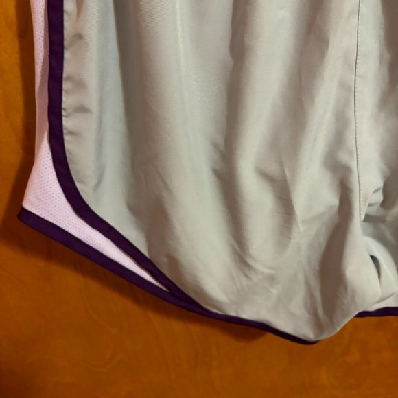 Nike Dri-Fit Athletic Workout Running Shorts, Grey & Purple, Women's Small - Picture 7 of 10